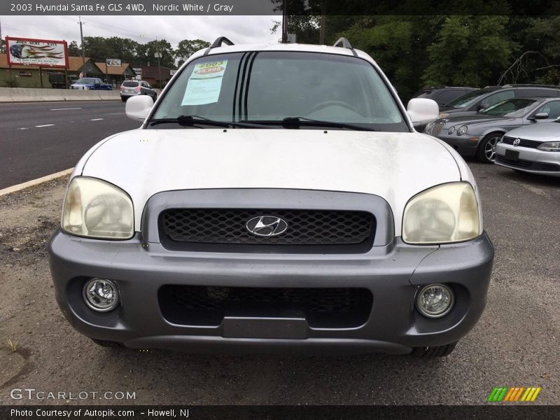 Nordic White / Gray 2003 Hyundai Santa Fe GLS 4WD