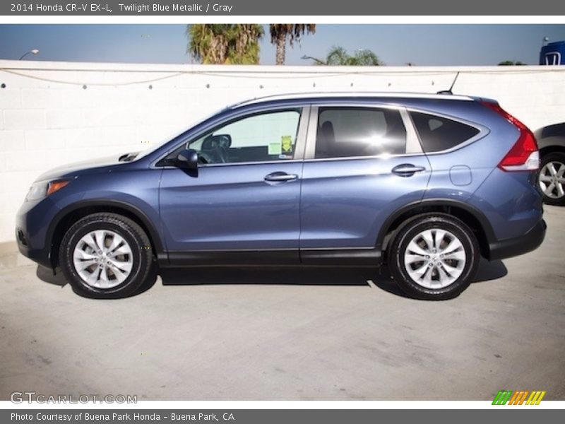 Twilight Blue Metallic / Gray 2014 Honda CR-V EX-L