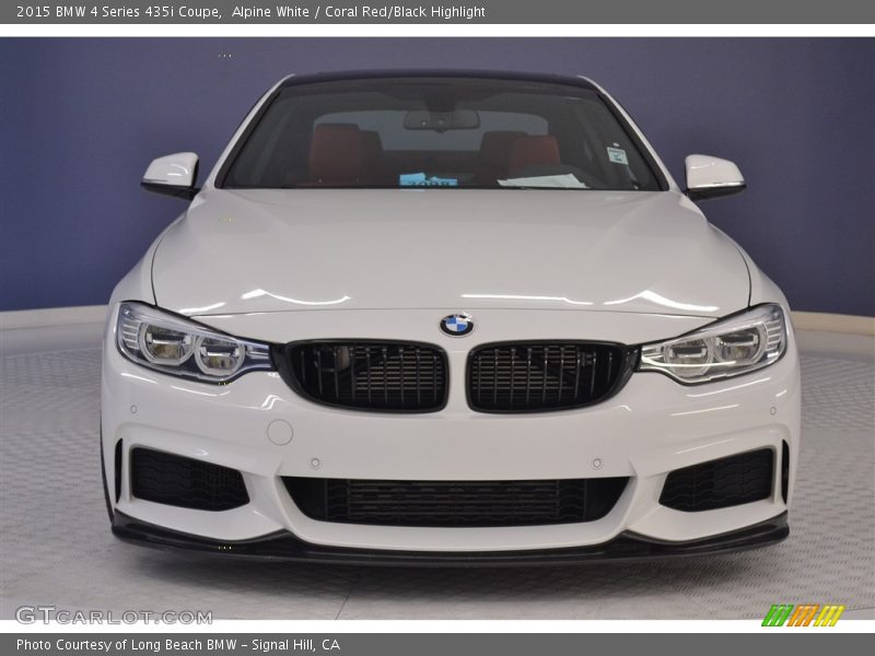 Alpine White / Coral Red/Black Highlight 2015 BMW 4 Series 435i Coupe