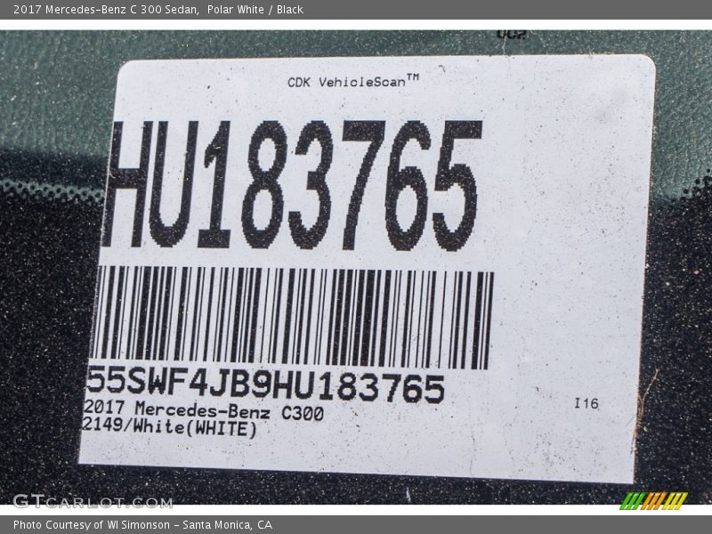 Polar White / Black 2017 Mercedes-Benz C 300 Sedan