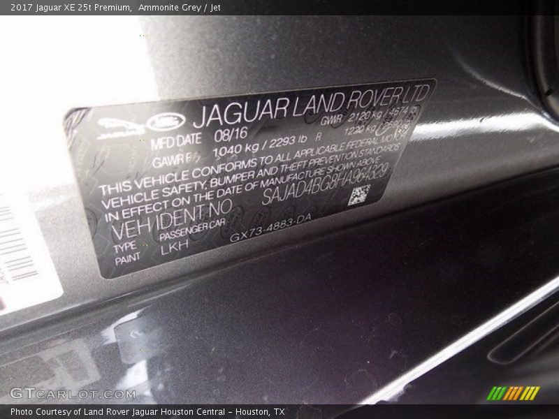 Ammonite Grey / Jet 2017 Jaguar XE 25t Premium