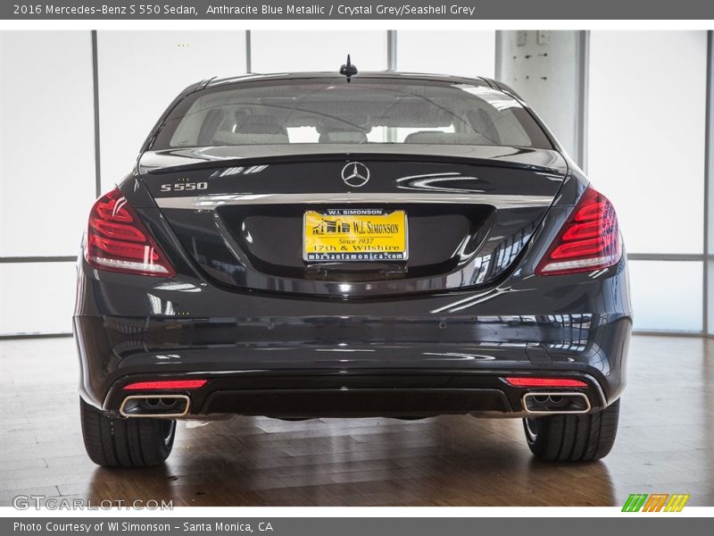 Anthracite Blue Metallic / Crystal Grey/Seashell Grey 2016 Mercedes-Benz S 550 Sedan