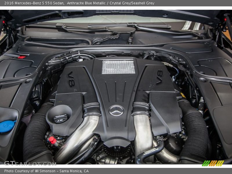Anthracite Blue Metallic / Crystal Grey/Seashell Grey 2016 Mercedes-Benz S 550 Sedan