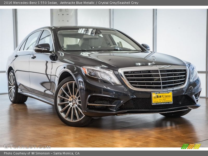 Anthracite Blue Metallic / Crystal Grey/Seashell Grey 2016 Mercedes-Benz S 550 Sedan