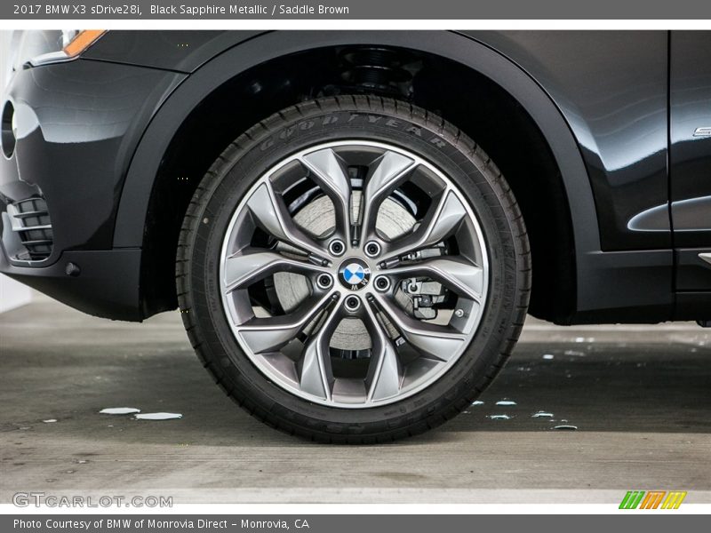 Black Sapphire Metallic / Saddle Brown 2017 BMW X3 sDrive28i