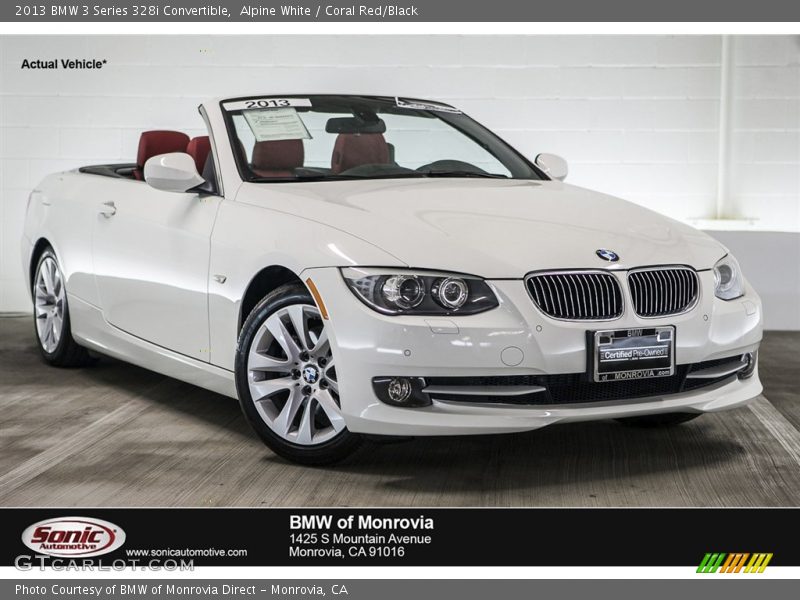 Alpine White / Coral Red/Black 2013 BMW 3 Series 328i Convertible