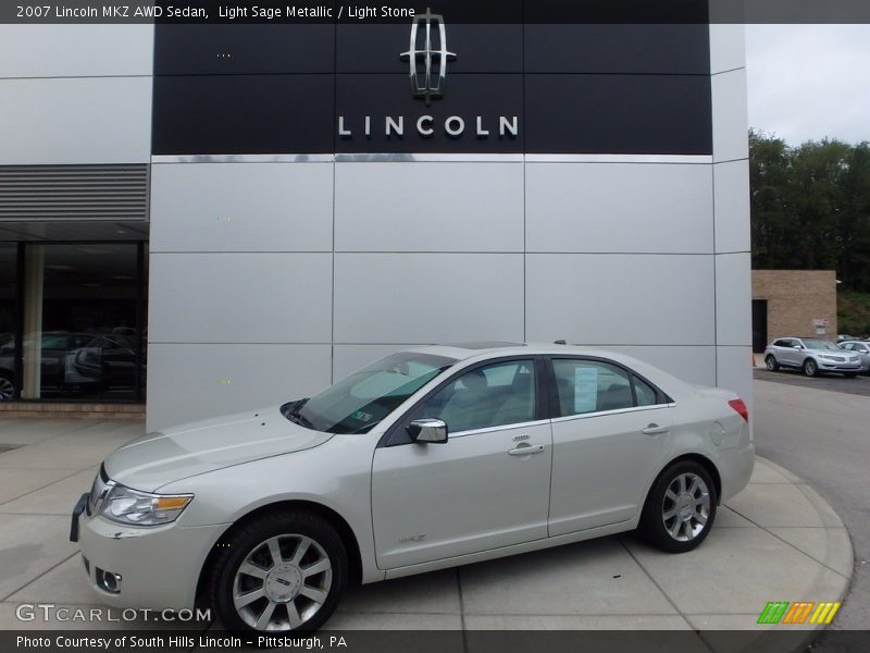 Light Sage Metallic / Light Stone 2007 Lincoln MKZ AWD Sedan