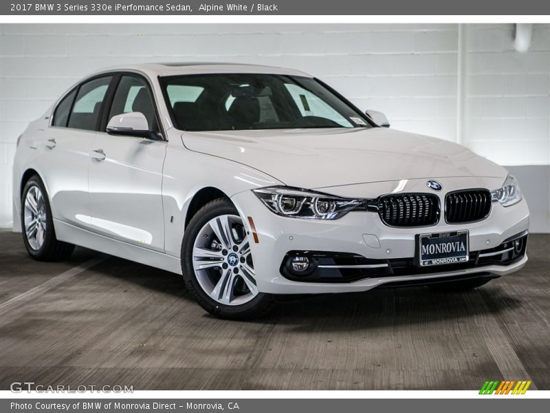 Alpine White / Black 2017 BMW 3 Series 330e iPerfomance Sedan