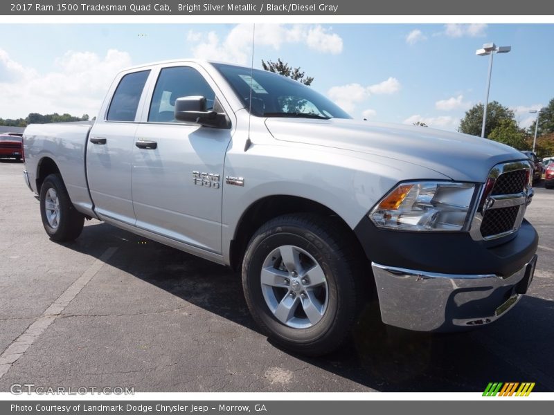 Bright Silver Metallic / Black/Diesel Gray 2017 Ram 1500 Tradesman Quad Cab
