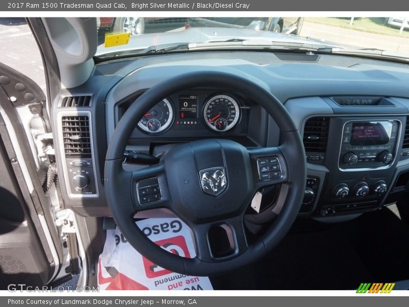 Bright Silver Metallic / Black/Diesel Gray 2017 Ram 1500 Tradesman Quad Cab
