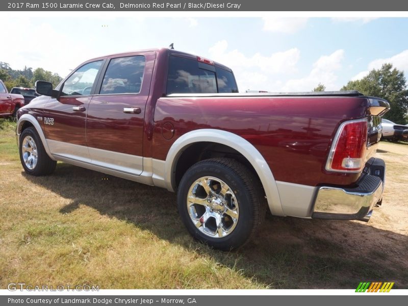 Delmonico Red Pearl / Black/Diesel Gray 2017 Ram 1500 Laramie Crew Cab