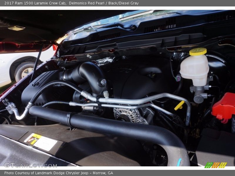 Delmonico Red Pearl / Black/Diesel Gray 2017 Ram 1500 Laramie Crew Cab