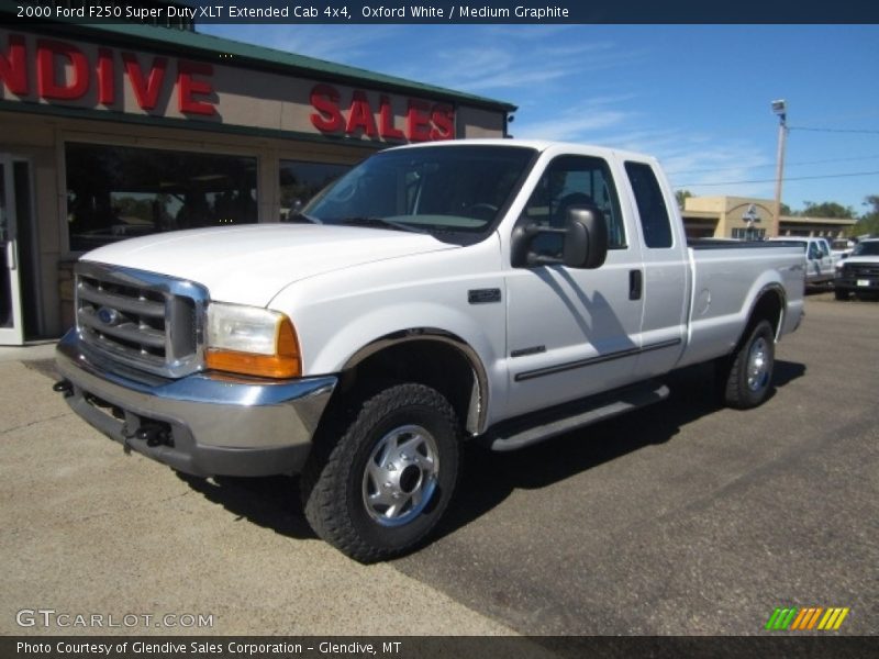 Oxford White / Medium Graphite 2000 Ford F250 Super Duty XLT Extended Cab 4x4