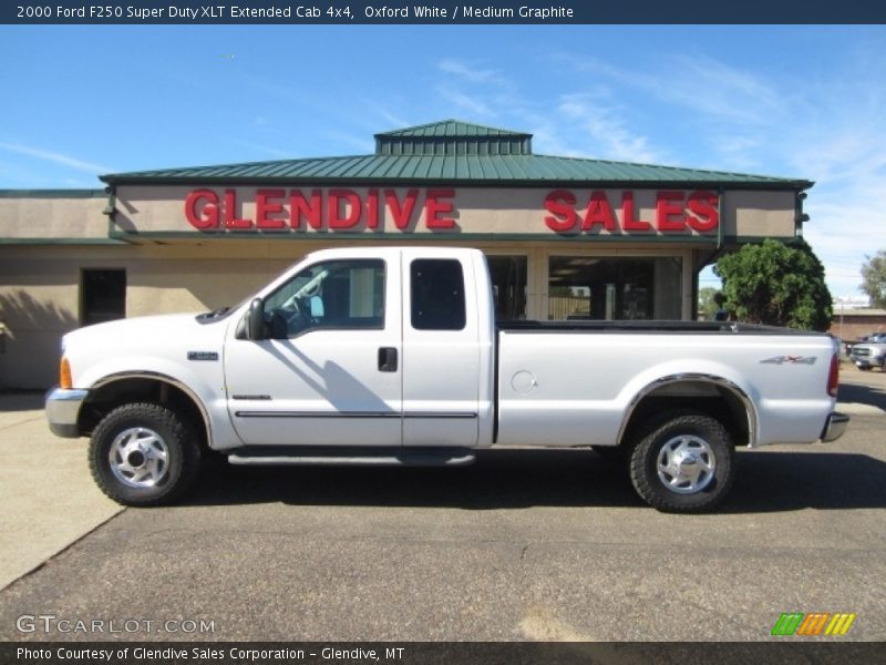 Oxford White / Medium Graphite 2000 Ford F250 Super Duty XLT Extended Cab 4x4