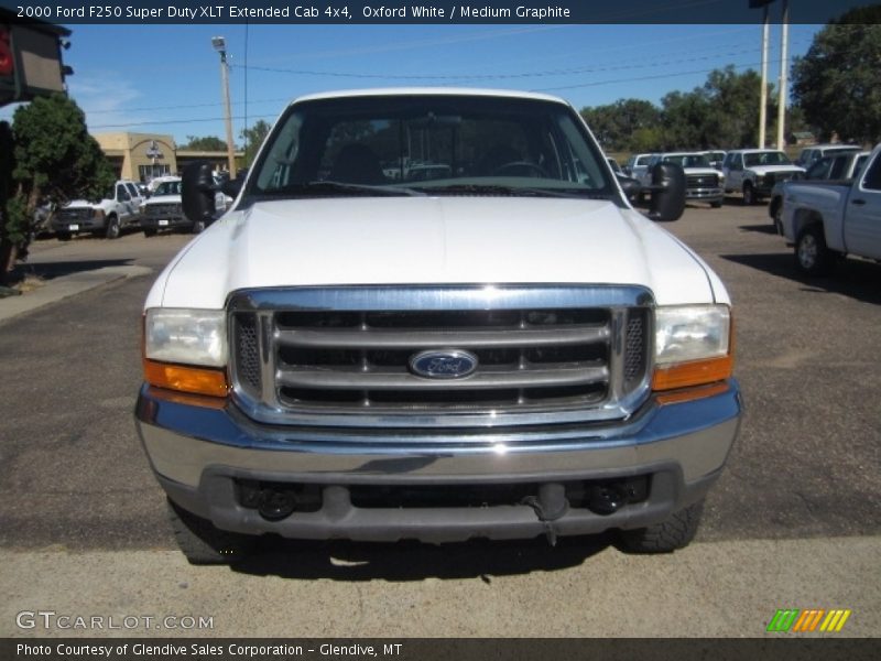 Oxford White / Medium Graphite 2000 Ford F250 Super Duty XLT Extended Cab 4x4