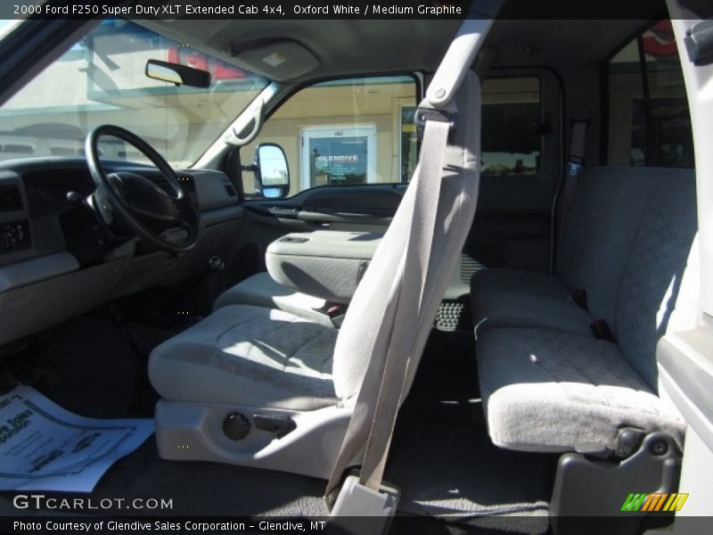 Oxford White / Medium Graphite 2000 Ford F250 Super Duty XLT Extended Cab 4x4