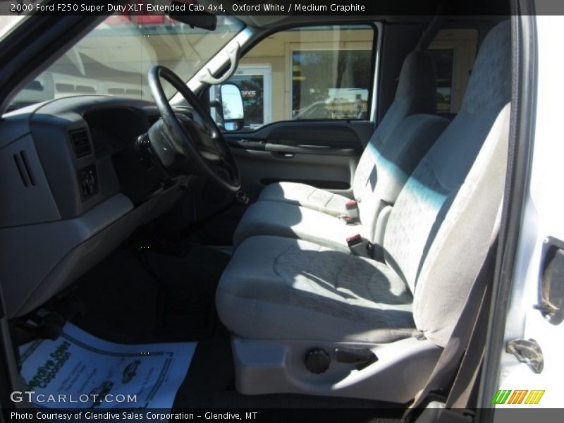 Oxford White / Medium Graphite 2000 Ford F250 Super Duty XLT Extended Cab 4x4