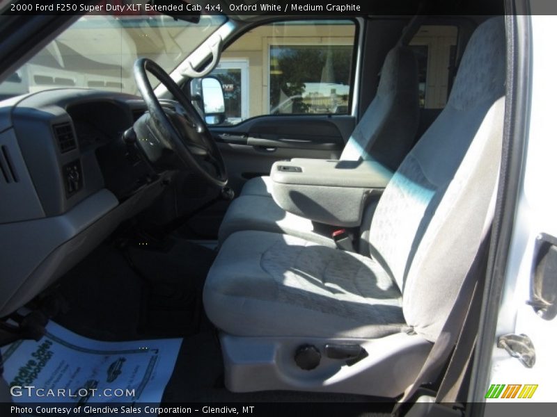 Oxford White / Medium Graphite 2000 Ford F250 Super Duty XLT Extended Cab 4x4