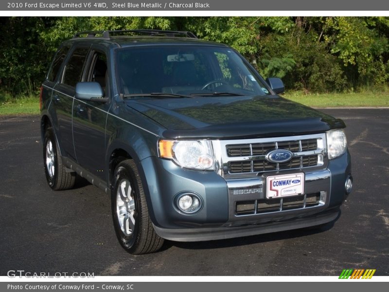 Steel Blue Metallic / Charcoal Black 2010 Ford Escape Limited V6 4WD
