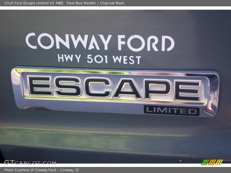 Steel Blue Metallic / Charcoal Black 2010 Ford Escape Limited V6 4WD