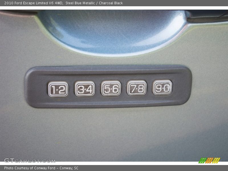 Steel Blue Metallic / Charcoal Black 2010 Ford Escape Limited V6 4WD