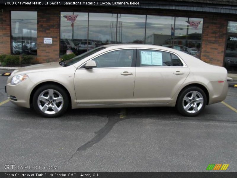 Sandstone Metallic / Cocoa/Cashmere Beige 2008 Chevrolet Malibu LT Sedan