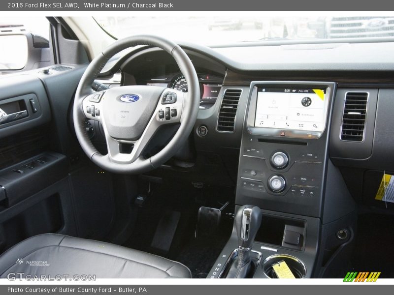 White Platinum / Charcoal Black 2016 Ford Flex SEL AWD