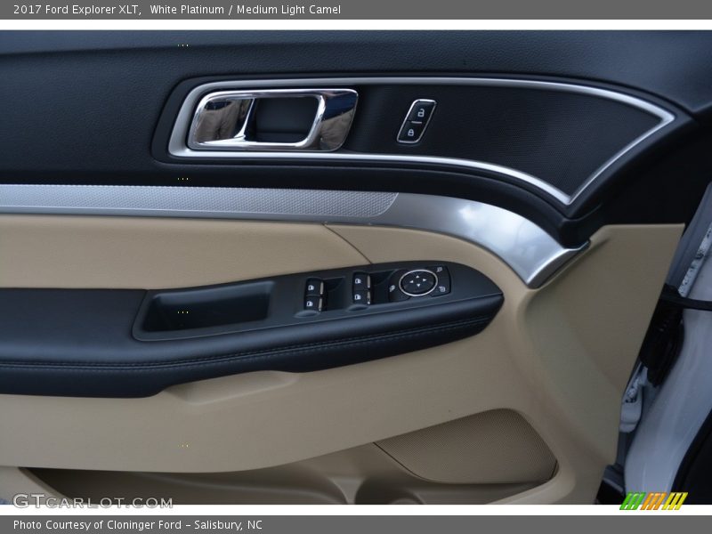 White Platinum / Medium Light Camel 2017 Ford Explorer XLT