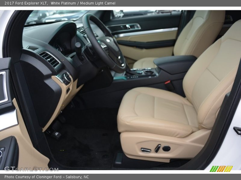 White Platinum / Medium Light Camel 2017 Ford Explorer XLT