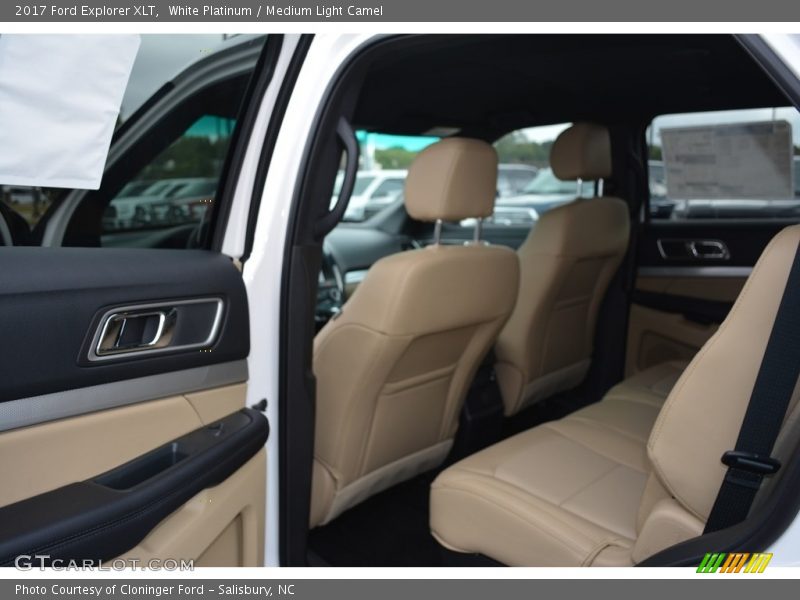 White Platinum / Medium Light Camel 2017 Ford Explorer XLT