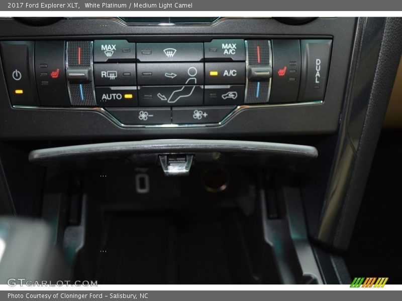 White Platinum / Medium Light Camel 2017 Ford Explorer XLT