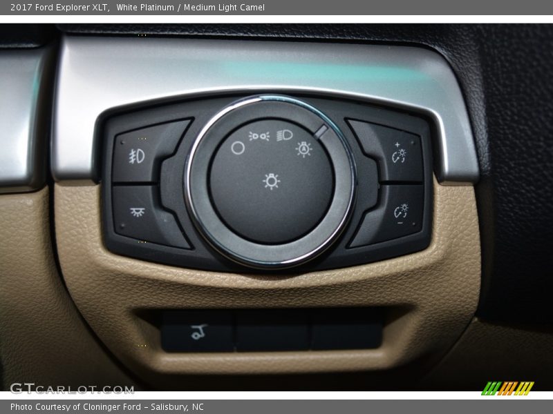 White Platinum / Medium Light Camel 2017 Ford Explorer XLT