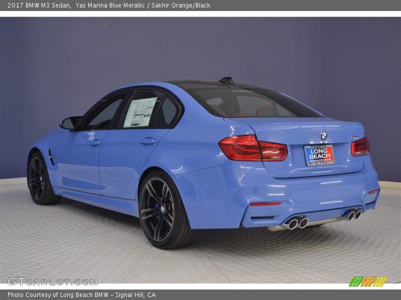 Yas Marina Blue Metallic / Sakhir Orange/Black 2017 BMW M3 Sedan