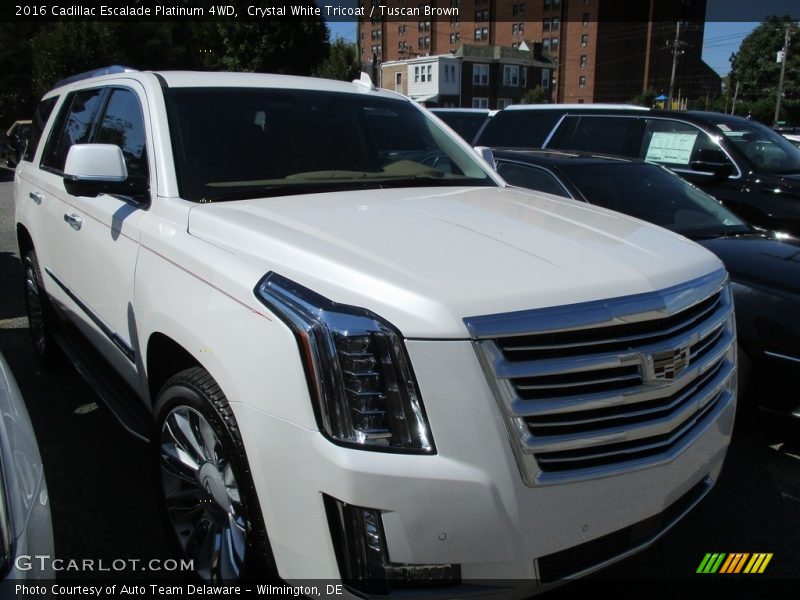 Crystal White Tricoat / Tuscan Brown 2016 Cadillac Escalade Platinum 4WD