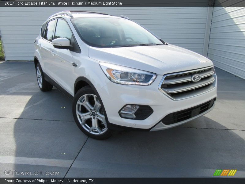 White Platinum / Medium Light Stone 2017 Ford Escape Titanium