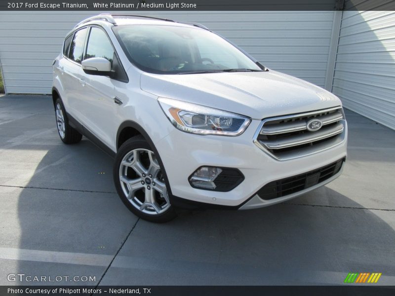 White Platinum / Medium Light Stone 2017 Ford Escape Titanium