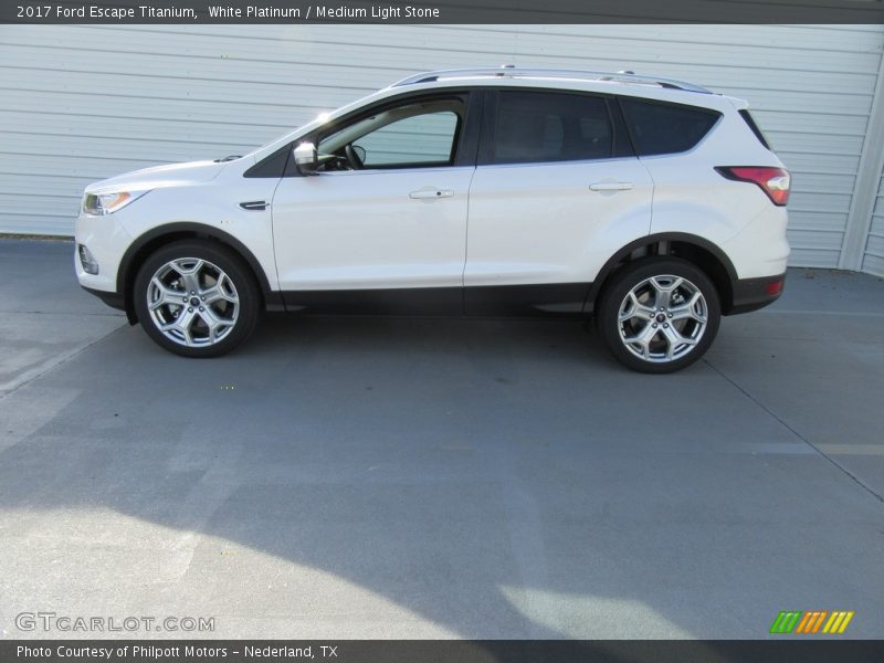 White Platinum / Medium Light Stone 2017 Ford Escape Titanium