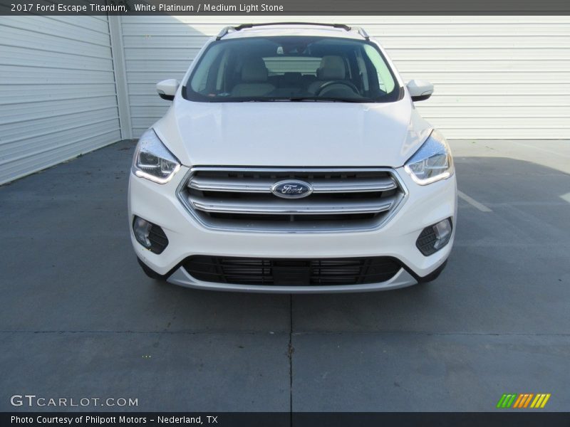 White Platinum / Medium Light Stone 2017 Ford Escape Titanium