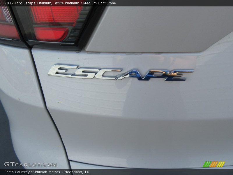 White Platinum / Medium Light Stone 2017 Ford Escape Titanium