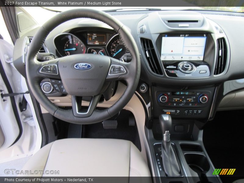 White Platinum / Medium Light Stone 2017 Ford Escape Titanium