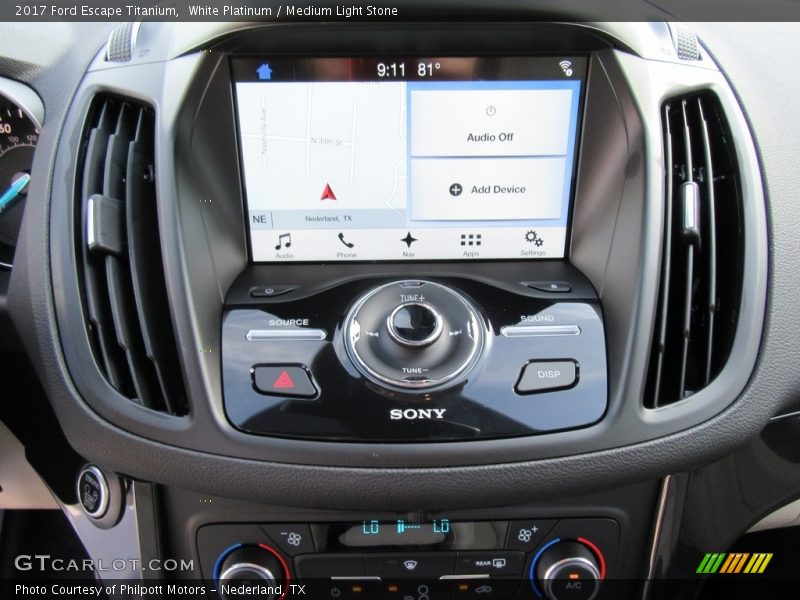 White Platinum / Medium Light Stone 2017 Ford Escape Titanium
