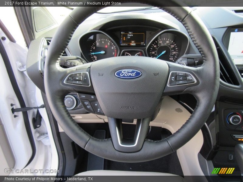 White Platinum / Medium Light Stone 2017 Ford Escape Titanium