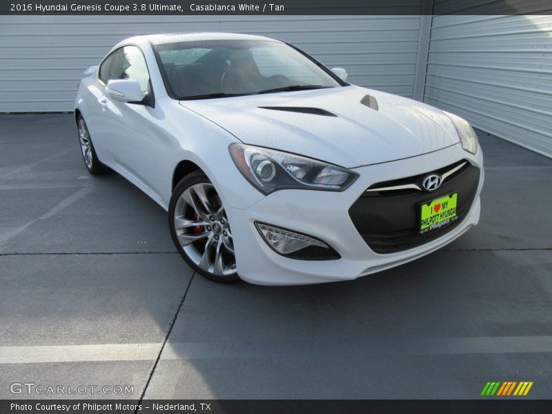 Casablanca White / Tan 2016 Hyundai Genesis Coupe 3.8 Ultimate