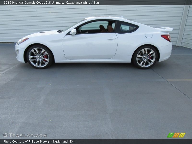 Casablanca White / Tan 2016 Hyundai Genesis Coupe 3.8 Ultimate