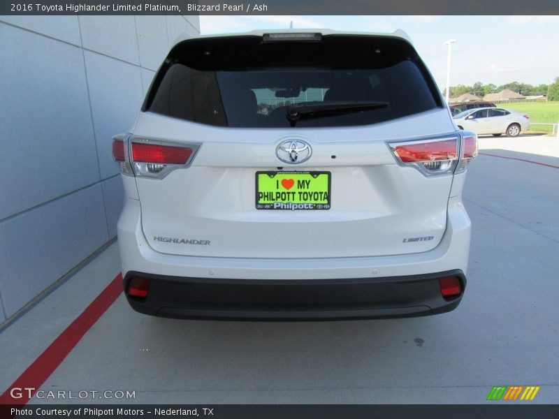 Blizzard Pearl / Ash 2016 Toyota Highlander Limited Platinum