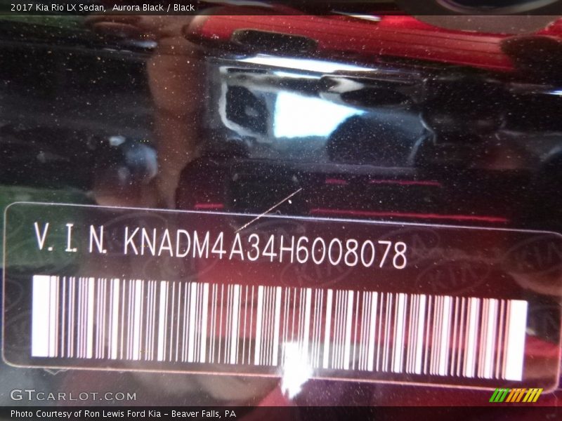 Aurora Black / Black 2017 Kia Rio LX Sedan