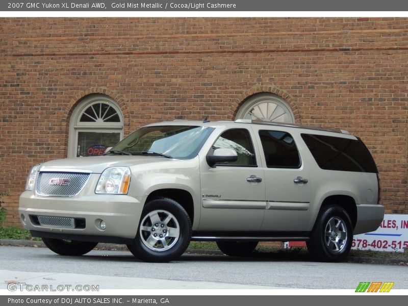 Gold Mist Metallic / Cocoa/Light Cashmere 2007 GMC Yukon XL Denali AWD
