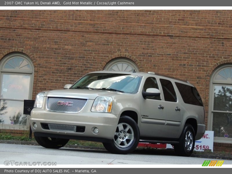Gold Mist Metallic / Cocoa/Light Cashmere 2007 GMC Yukon XL Denali AWD