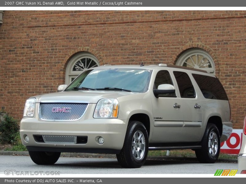 Gold Mist Metallic / Cocoa/Light Cashmere 2007 GMC Yukon XL Denali AWD