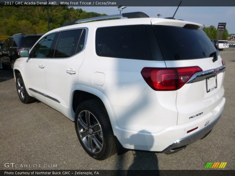 White Frost Tricoat / Cocoa/Shale 2017 GMC Acadia Denali AWD